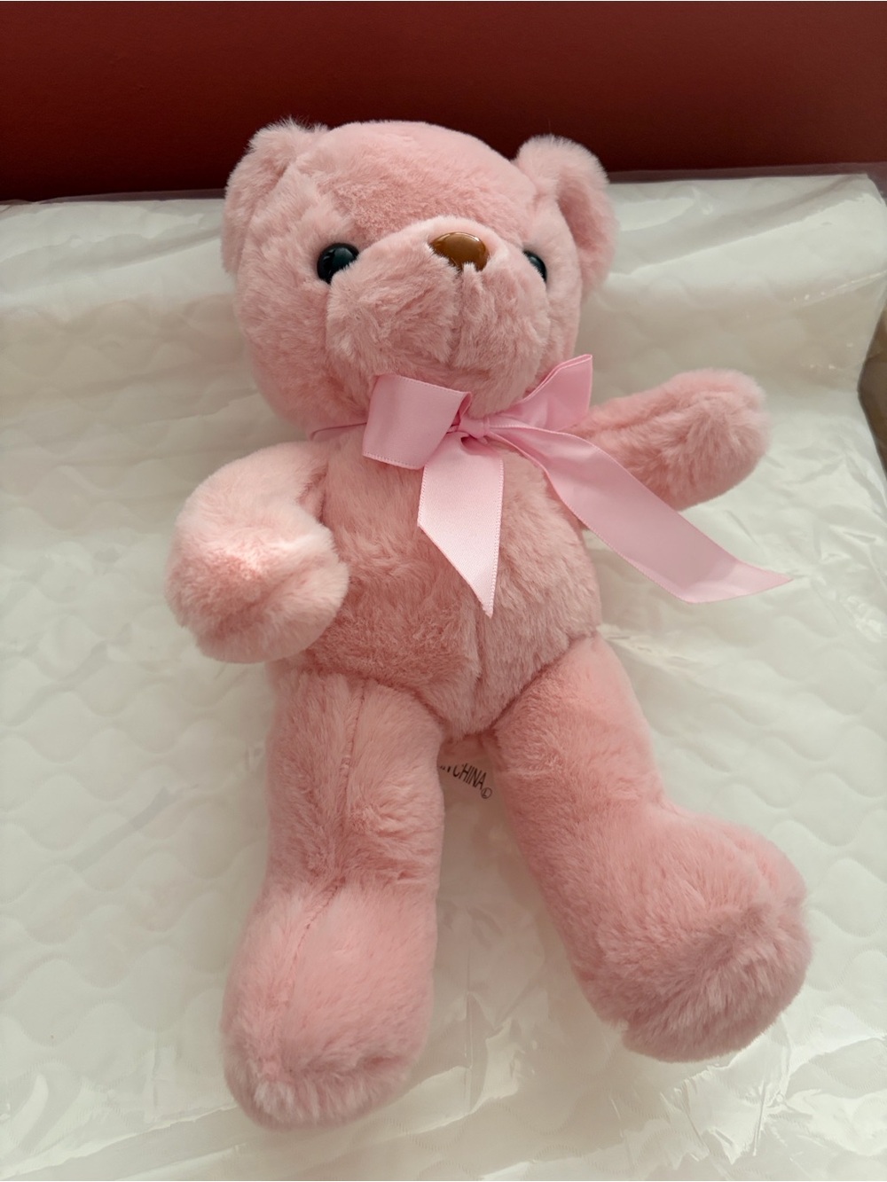 Pink Teddy Bear Plush Stuffed Animal with Bow